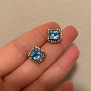 David Yurman Blue Topaz & Diamond Earring